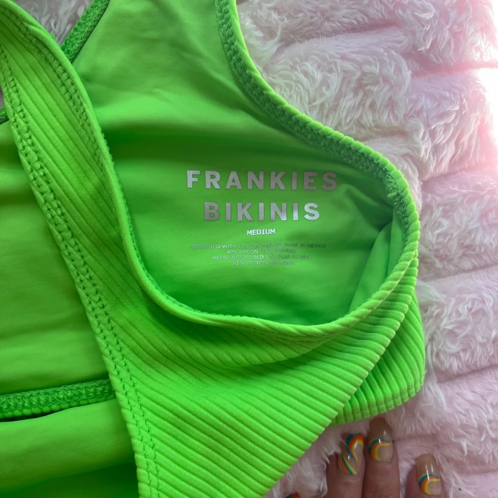 Frankie's Bikinis Neon Green Ribbed.